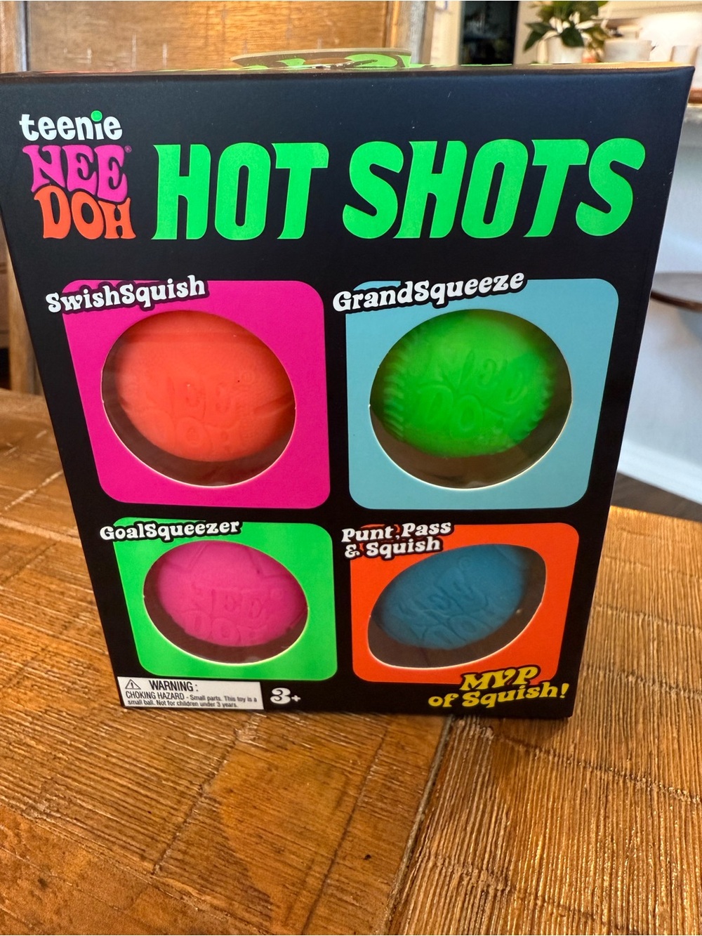 teenie NEE DOH Hot Shots Kids Squish Toy Set - Green, Orange, Pink, Blue